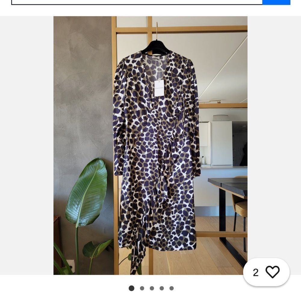 By Malene Birger Black and Brown Patterned Long Sleeve Dress